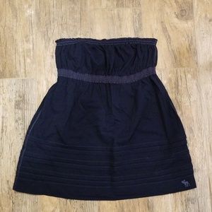 Navy blue Abercrombie strapless top